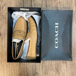 Brown Leather Coach loafers